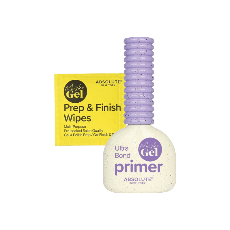 Absolute New York ultrabond nail primer kit with gel primer bottle and prep and finish wipes