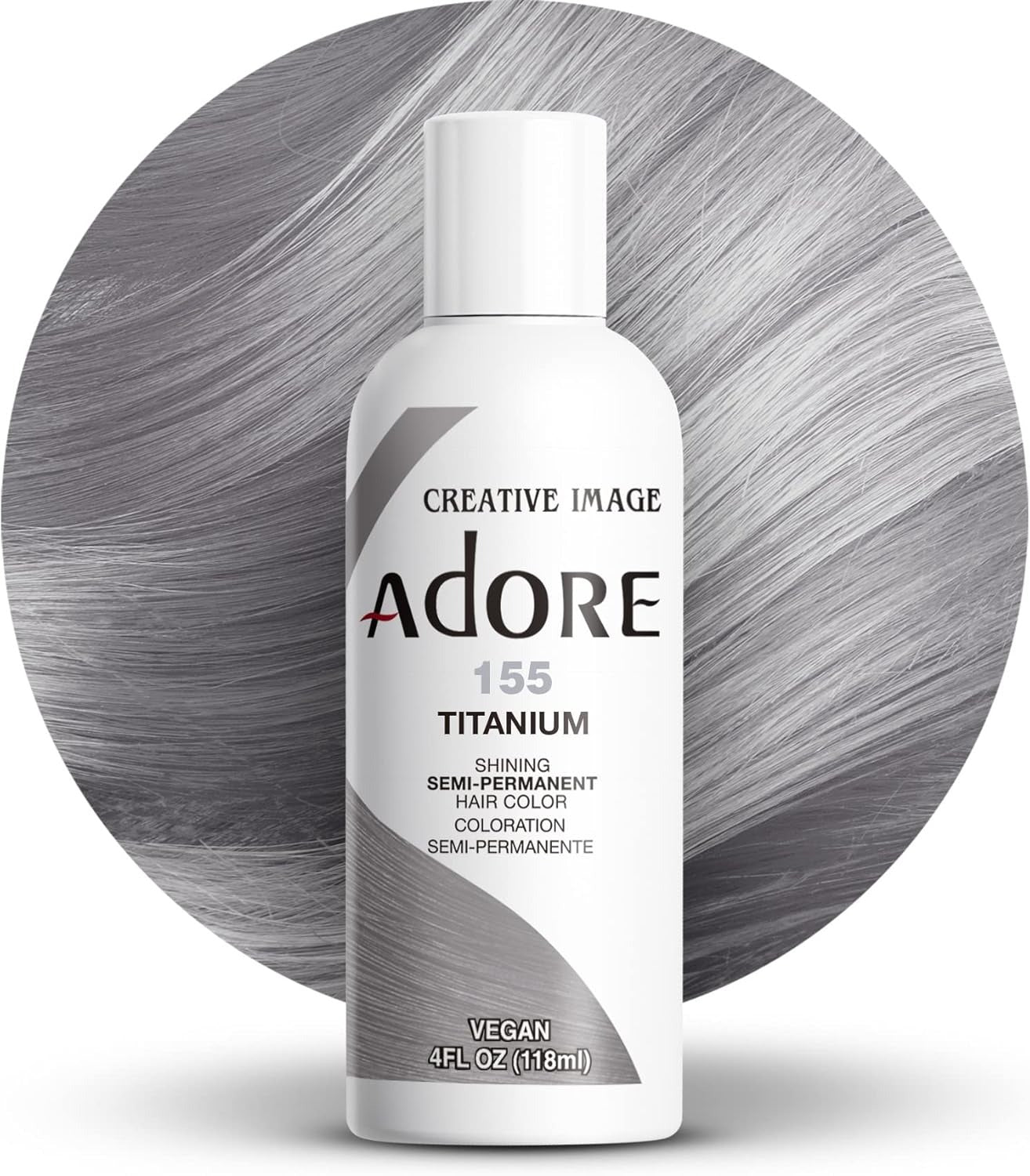 Adore semi permanent hair color in Titanium shade with vegan formula for shiny hair