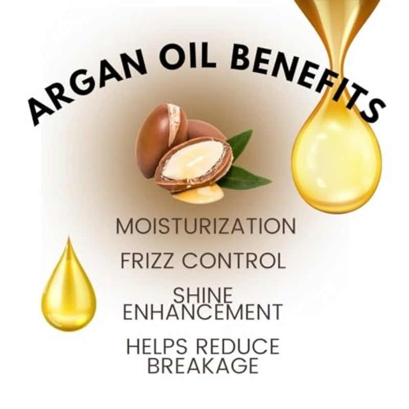 ALLDAY LOCKS argan oil label with nuts and oil drops listing benefits including moisturizing hair lotion for waves