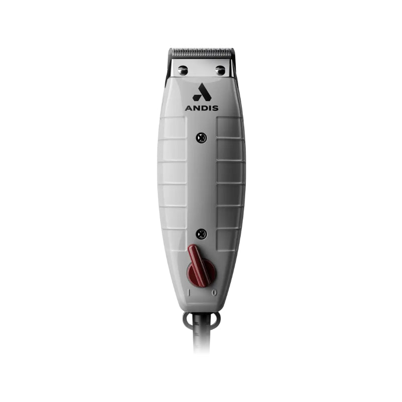 Andis T-Outliner trimmer in grey with adjustable blade length for precise grooming and styling