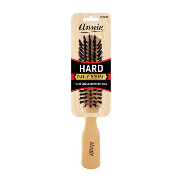 Annie hard daily paddle brush with boar and nylon bristle hair brush on wooden handle for styling