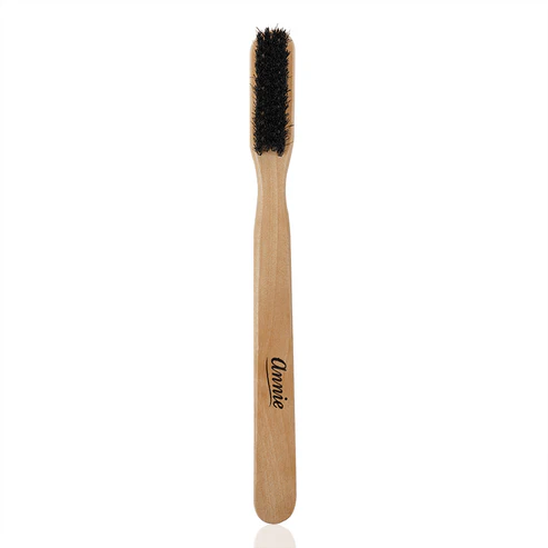 Annie wooden edge brush for baby hairs with soft black bristles for delicate styling