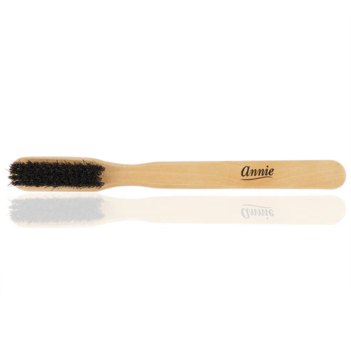 Annie wooden edge brush for baby hairs with black bristles and smooth handle