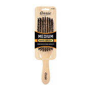 ANNIE medium wave brush for hair with reinforced boar bristle and wooden handle