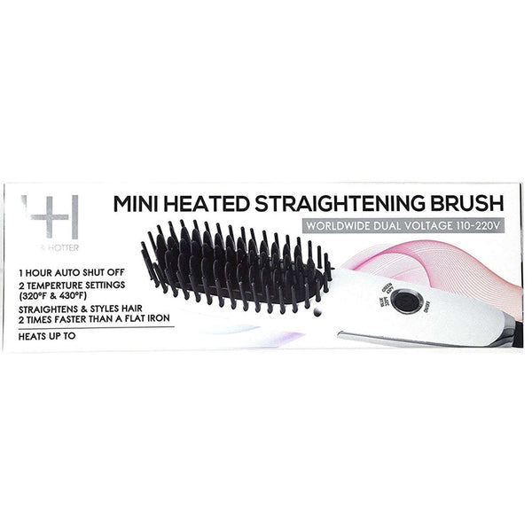 ANNIE mini heated straightening brush white travel size dual voltage compact styling brush