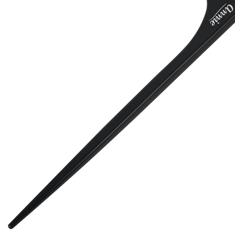 ANNIE rat tail section comb black with long pointed handle for hair styling and sectioning