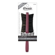 ANNIE two way curved bristle hair brush club brush with maroon handle and dual soft and hard bristles