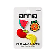 RED BEAUTY by KISS Arria pack of four fruit shoe charms for Crocs featuring watermelon orange apple and banana
