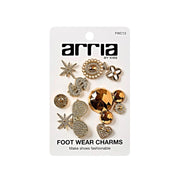 RED BEAUTY by KISS Arria gold jewel assorted decorative footwear charms for shoes on white display card