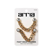 RED BEAUTY by KISS gold chain shoe charms with clear rhinestone studs pair decorative footwear charms for shoes