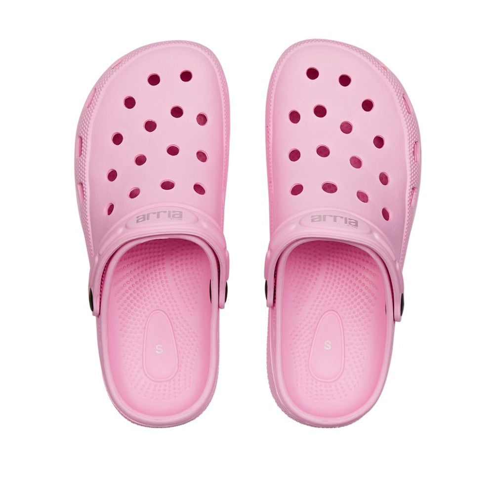 RED BEAUTY by KISS pink air clog classic lightweight perforated slip on clogs with heel strap