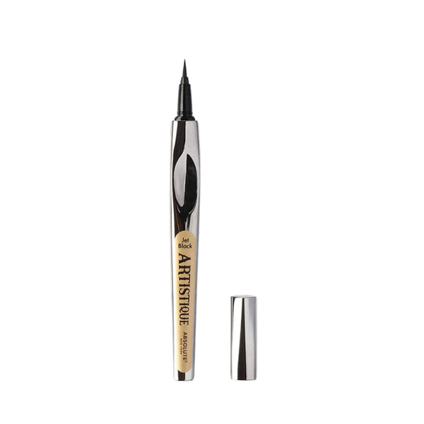 ABSOLUTE NEW YORK jet black felt tip eyeliner metallic silver pen with fine precision tip and cap for winged liner