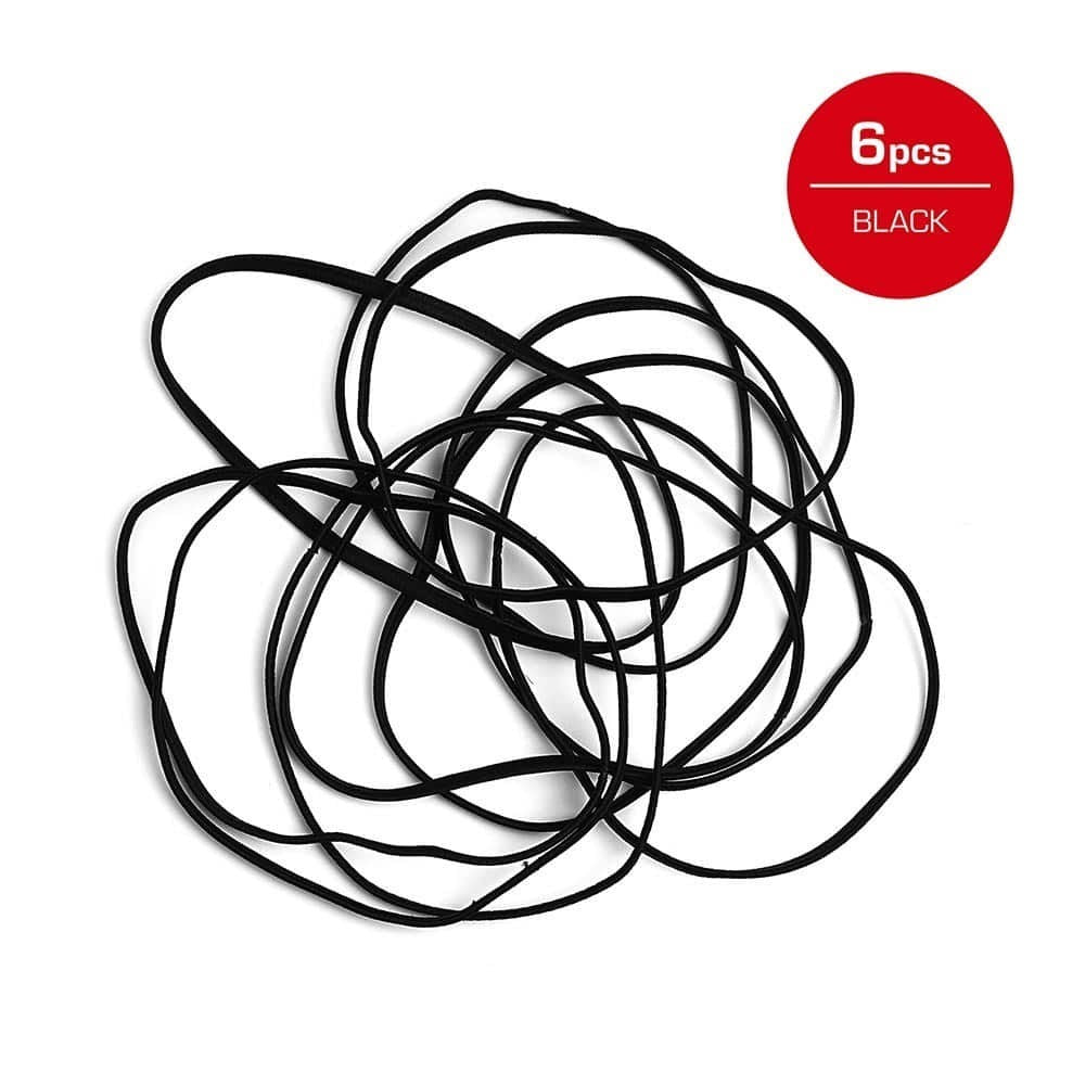 #Heb34 Bandeau élastique sport 10 mm 6 pièces [Noir]