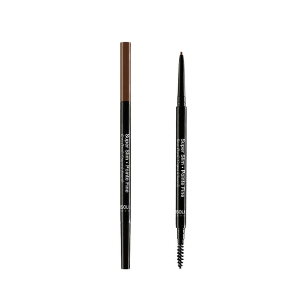 ABSOLUTE NEW YORK super slim brow pencil pecan double ended retractable pencil with spoolie brush