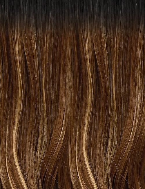 OUTRE synthetic curly half wig in brown ombre with natural highlights and soft voluminous texture for easy styling