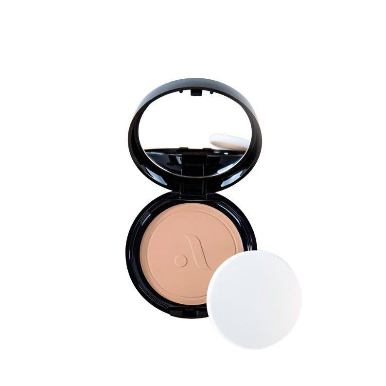 ABSOLUTE NEW YORK pressed powder compact with mirror and sponge applicator long-lasting foundation for all skin types