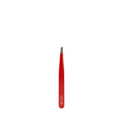 NICKA K red slant tip tweezers for eyebrows precise angled stainless steel tweezers for shaping brows