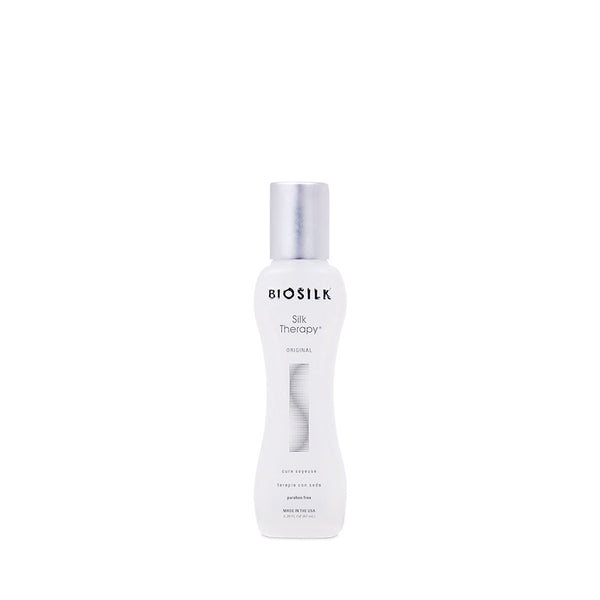 Biosilk Silk Therapy treatment white bottle by BIOSILK Original formula for smoothing frizz and shine