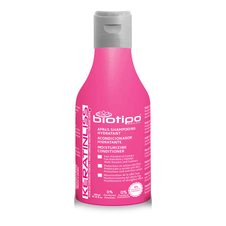 BIOTIPO keratin conditioner for dry hair in pink moisturizing bottle with gray flip cap 300ml