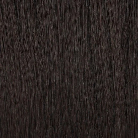 BOBBI BOSS Boss Lace 13X5 HD wig straight natural dark brown to black hair texture close up for styling