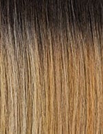 SENSATIONNEL Butta Lace Unit 3 wig close up of straight ombre dark brown to honey blonde hair texture