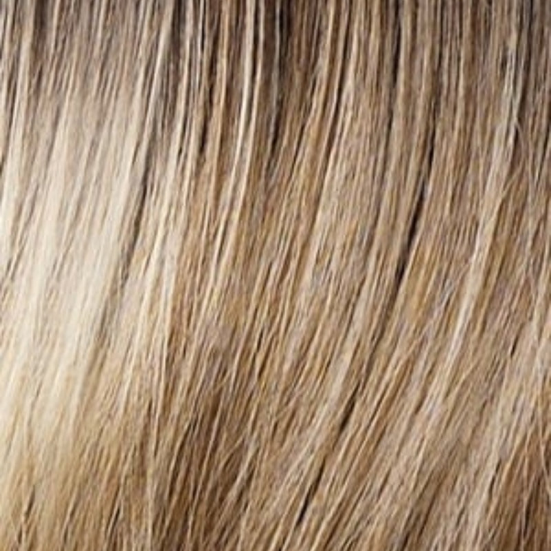 Blonde highlighted straight SENSATIONNEL wig close up showing silky texture chic bob wig for women