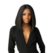 SENSATIONNEL chic bob wig for women in sleek straight black shoulder length with center part for polished look