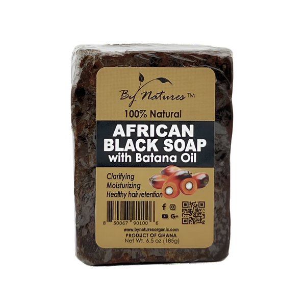 By Natures bar of african black soap with batana oil for clarifying moisturizing skin and hair