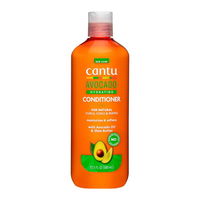 CANTU avocado hydrating conditioner bottle for natural curls moisturizing with avocado oil and shea butter 13.5 fl oz