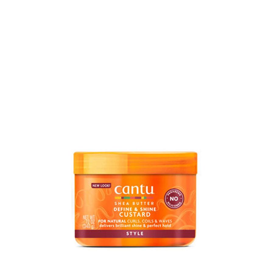 Cantu shea butter curl defining custard jar for natural curls coils and waves with shine and hold