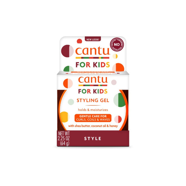 CANTU For Kids styling gel for kids hair boxed jar gentle hold moisturizes curls coils and waves