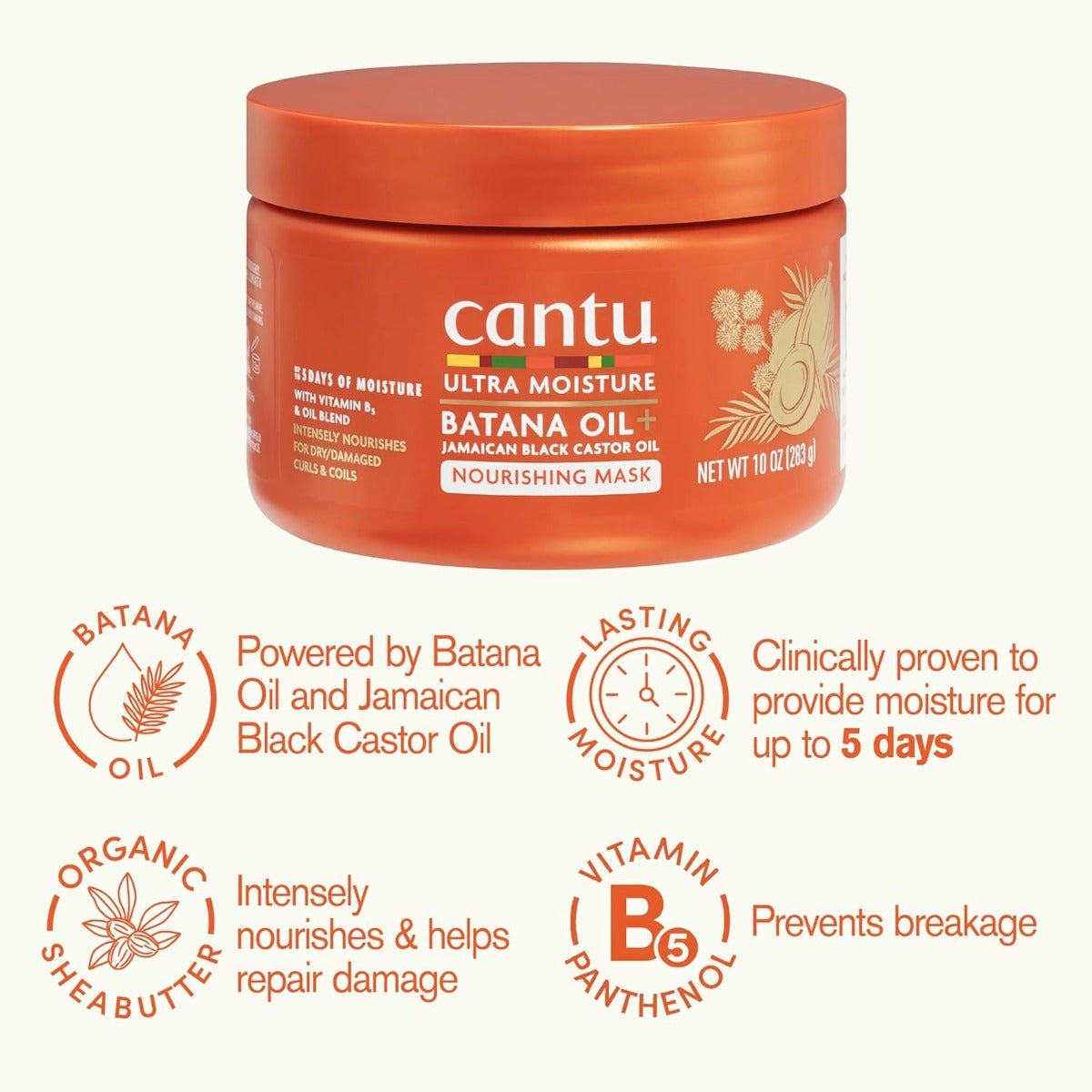 cantu Ultra Moisture Batana Oil + Jamaican Black Castor Oil Nourishing Mask 10oz