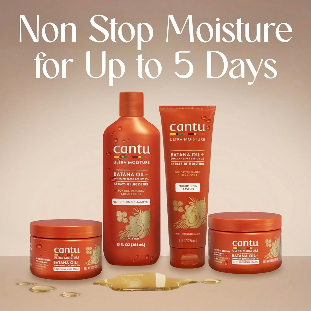 Shampooing nourrissant Cantu Ultra Moisture à l'huile de Batana et à l'huile de ricin noire jamaïcaine 13oz