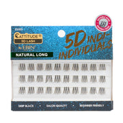 EBIN Cattitude 5D tray of individual natural long lashes in deep black salon quality clusters