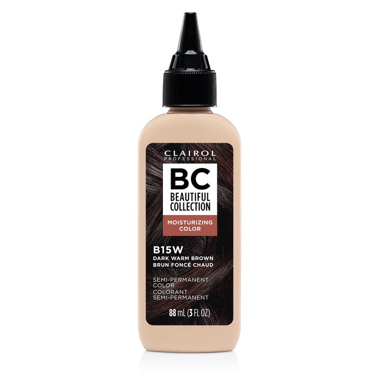 Clairol BC Beautiful Collection semi permanent hair color bottle in dark warm brown shade