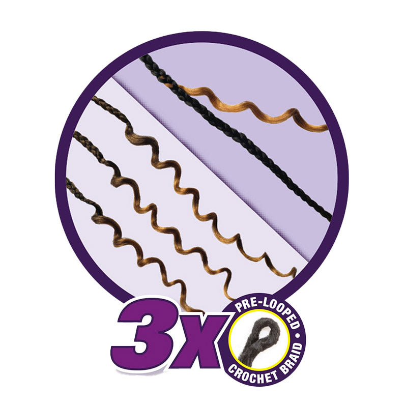 Sensationnel boho box braid hair extensions pre-looped crochet braids with wavy and straight textures