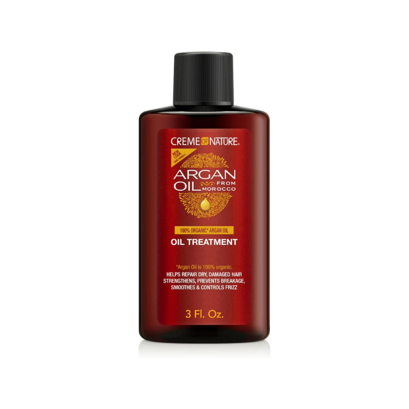 Creme Of Nature Argan Oil Treatment 3 fl oz amber bottle with black cap for hair repair and frizz control