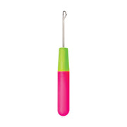 RED BEAUTY by KISS crochet hook for hair extensions with pink and green handle