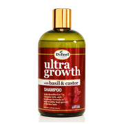 DIFEEL Ultra Growth with basil and castor shampoo bottle ultra growth shampoo for hair in green bottle with gold cap