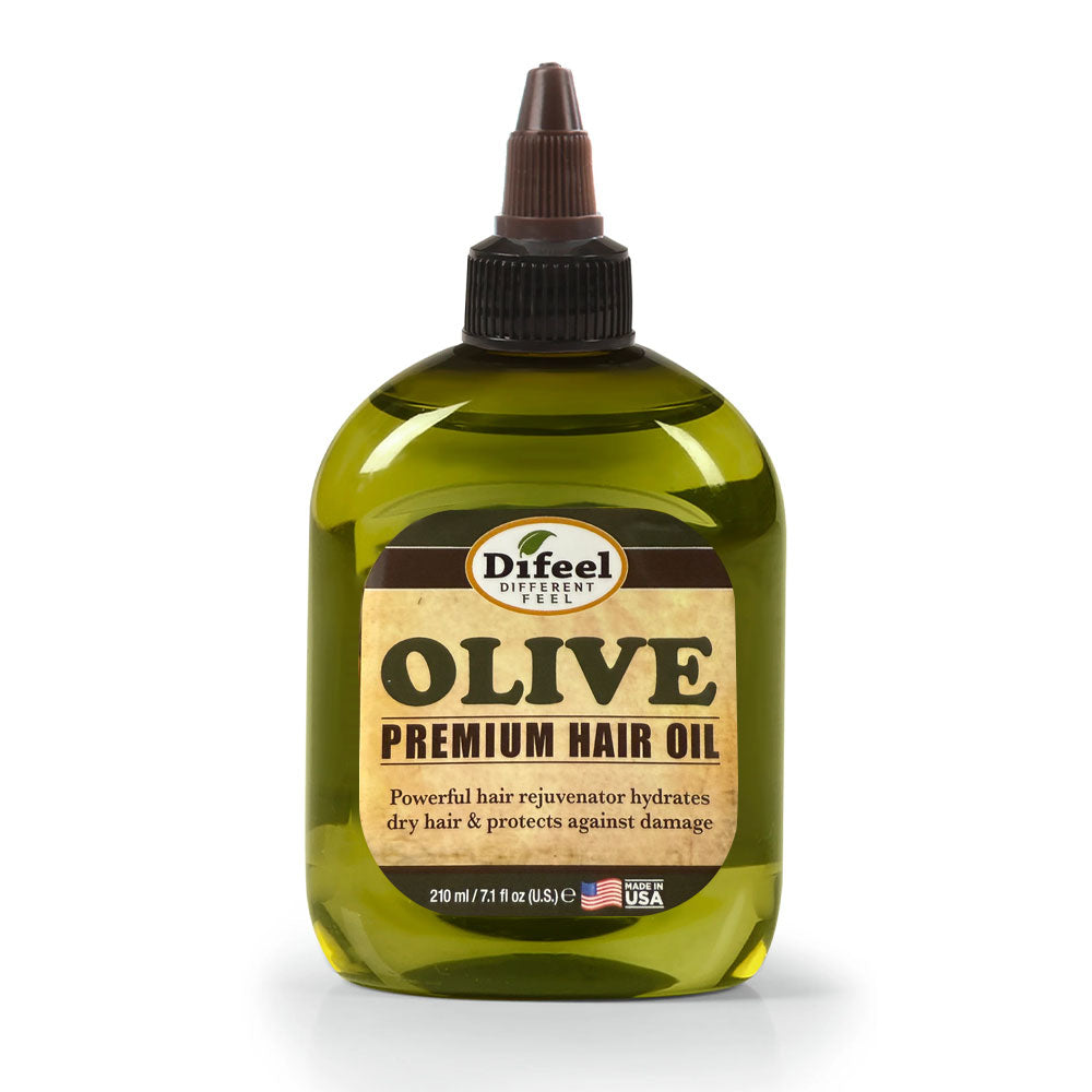 Difeel Olive Premium Hair Oil bottle with applicator tip olive hair oil for dry hair hydrating treatment