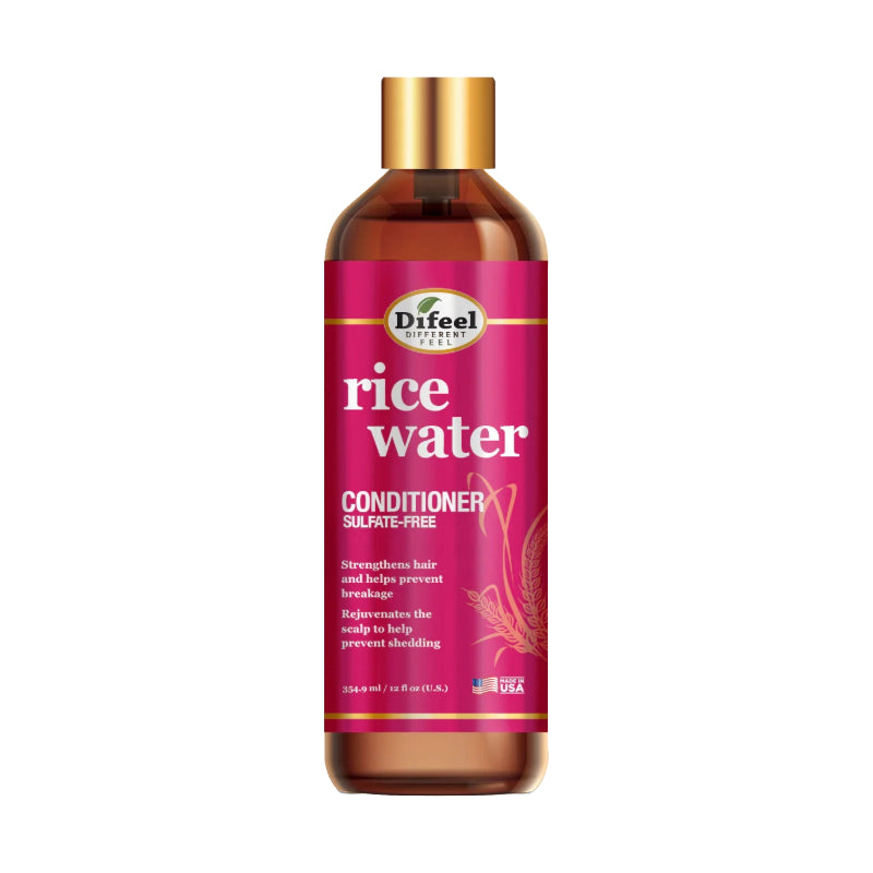 DIFEEL rice water conditioner for hair growth sulfate free pink label bottle with gold cap and amber body