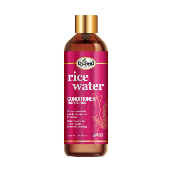 DIFEEL rice water conditioner for hair growth sulfate free pink label bottle with gold cap and amber body