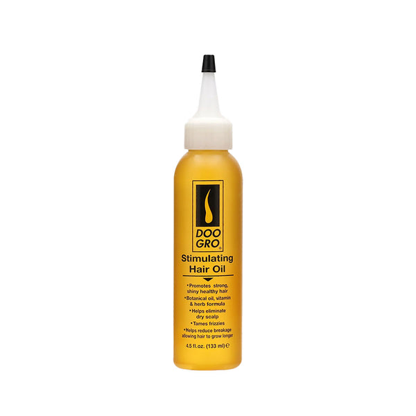 DOO GRO stimulating hair oil for hair growth in yellow squeeze bottle with precision applicator tip