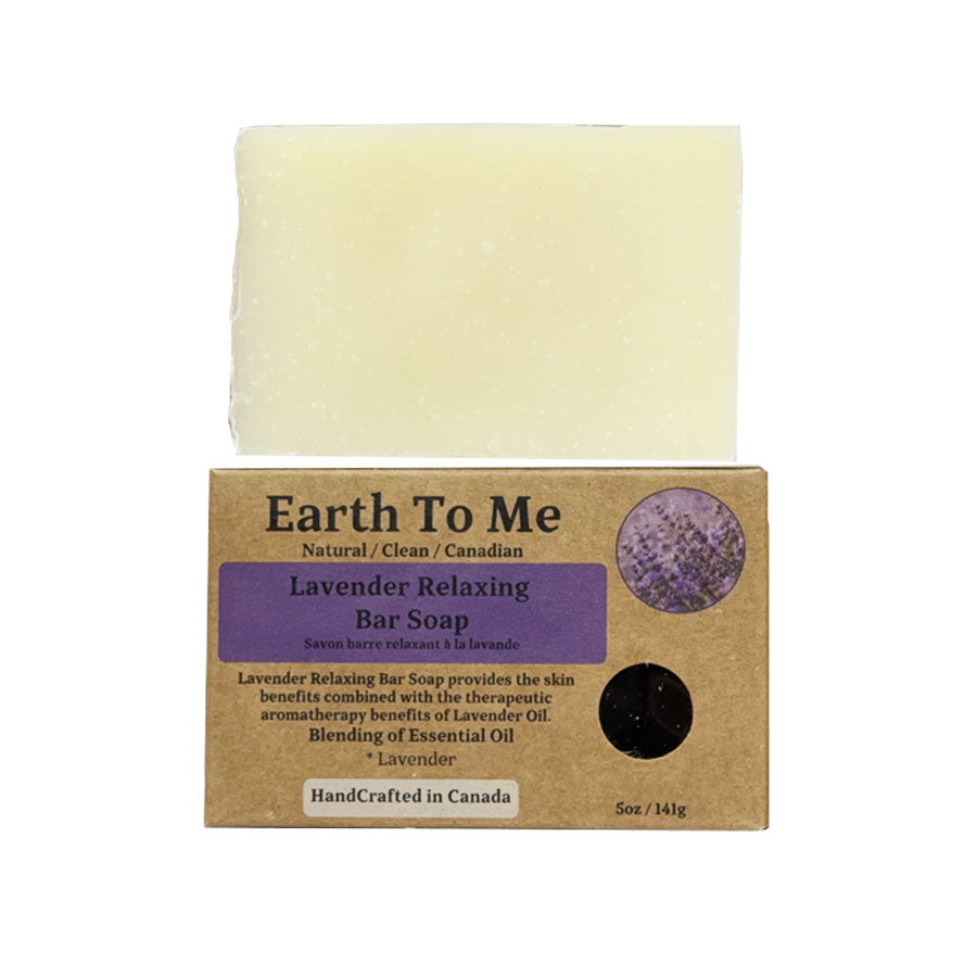 Earth To Me lavender relaxing bar soap handcrafted in Canada for natural skin care