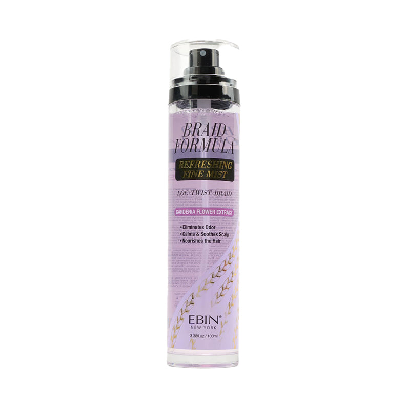 EBIN braid refreshing spray for scalp purple pump bottle hair care mist with gardenia extract
