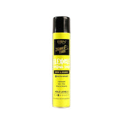 EBIN 24 Hour Tamer flexible hair holding spray in yellow can with black cap for move and bounce styling