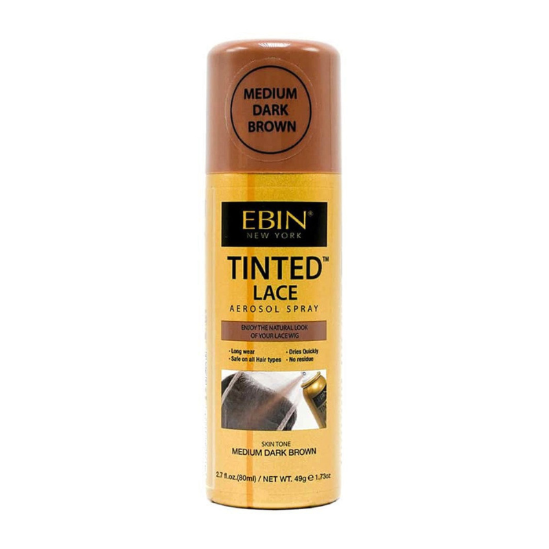 EBIN Tinted Lace aerosol can medium dark brown lace tint spray for blending wigs and hairlines
