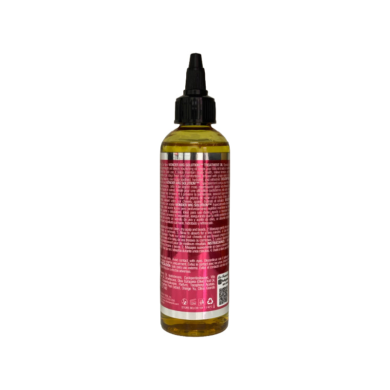 EBIN wig treatment oil in clear plastic bottle with pointed applicator tip and red text label