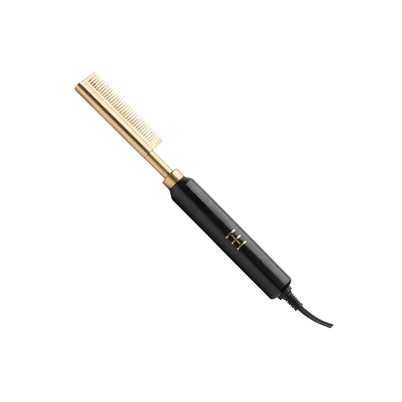 ANNIE electric hot comb for natural hair with gold teeth and black handle for styling