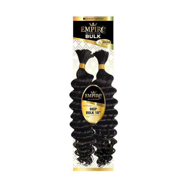 Sensationnel 18 inch human hair deep bulk braids with deep wave texture and argan oil infusion